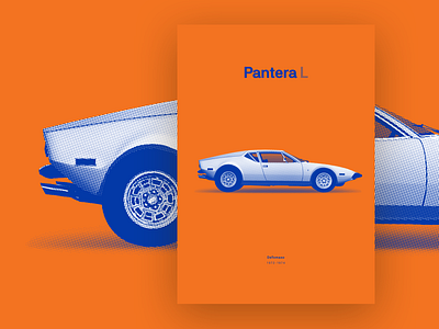 De Tomaso - Pantera L [poster] automobile automotive automotive design car car design detomaso dot pattern illustration italian italiano pantera popart poster poster art silkscreen silkscreen print