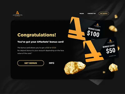 Amarkets - Promo Bonus design illustration minimal typography ui ui ux ux vector web website