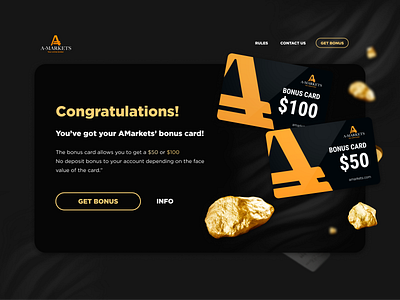 Amarkets - Promo Bonus design illustration minimal typography ui ui ux ux vector web website