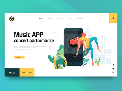 Music App illistration ui 设计