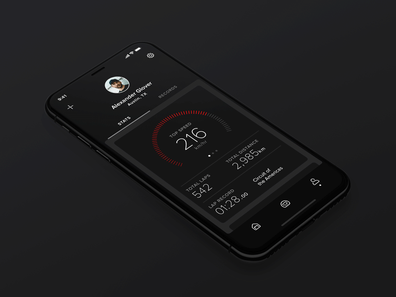 Concept Car Experience automotive car dark mode dashboard ios iphone profile ui