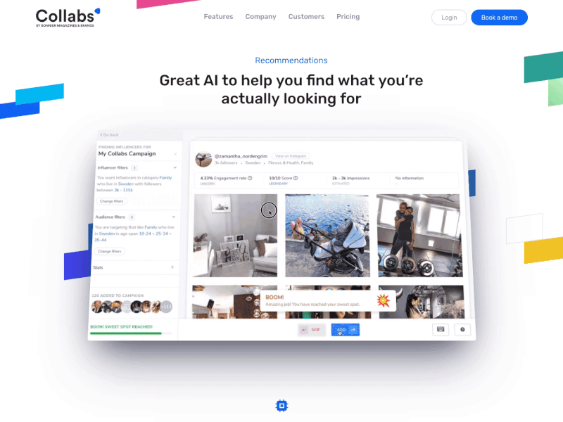 Recommendations loading animation design website