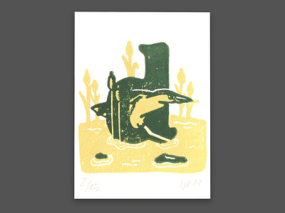 "D" for 36daysoftype 2019 36 days of type lettering 36daysoftype art print artprint bird bird icon bird illustration hunting green icon lettering linocut logo type art type challenge