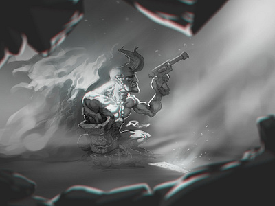 Hellboish cintiq dark dark art digital art digital painting illustration photoshop