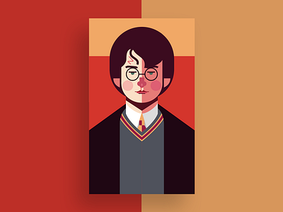 Harry Potter design fan art flat flat design geek grifinória gryffindor harry potter harrypotter hogwarts illustration illustrator movie nerd vector wizard
