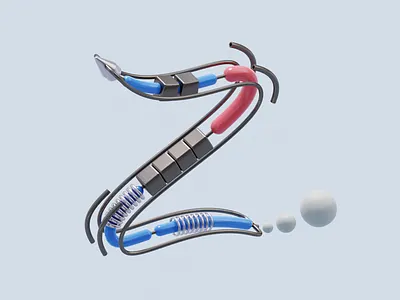 36 days of type - Z 36 days of type 3d 3d art alphabet blender design illustration letter lettering steampunk steampunkish z