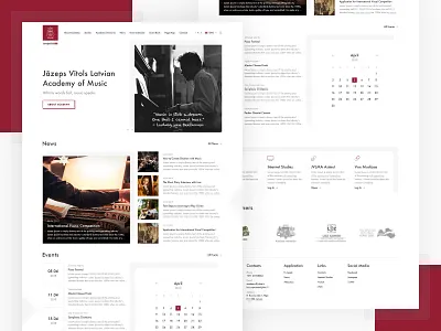 Jāzeps Vītols Latvian Academy of Music Web Redesign Concept academy latvia music new redesign redesign concept riga ui ux