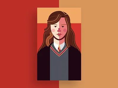 Hermione Granger design fan art flat flat design geek grifinória gryffindor harry potter harrypottter hermione hermione granger hogwarts illustration illustrator movie nerd vector