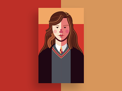 Hermione Granger design fan art flat flat design geek grifinória gryffindor harry potter harrypottter hermione hermione granger hogwarts illustration illustrator movie nerd vector