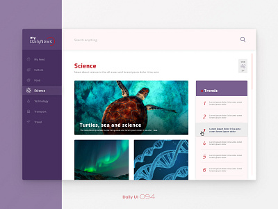 Daily UI #094 094 94 dailyui news trends ui