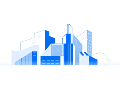 City blue city design flat geometry illo illustration shapes skyscraper texture