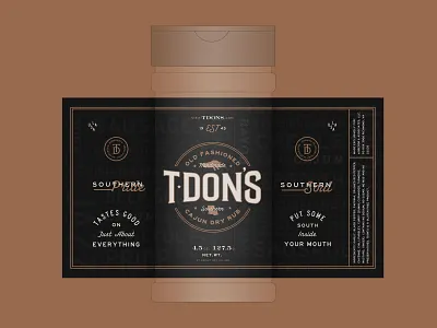 T·Don’s Spice Label bbq cajun creole food label lockup louisiana package package design packaging southern spice spices spicy