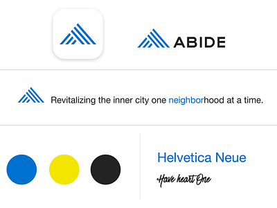 ABIDE Brandscape abide blue clean helvetica logo modern non profit omaha sports urban yellow