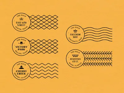 The Guild Hotels — Part 2 branding design graphic iconography icons lockup stamp stampong texture