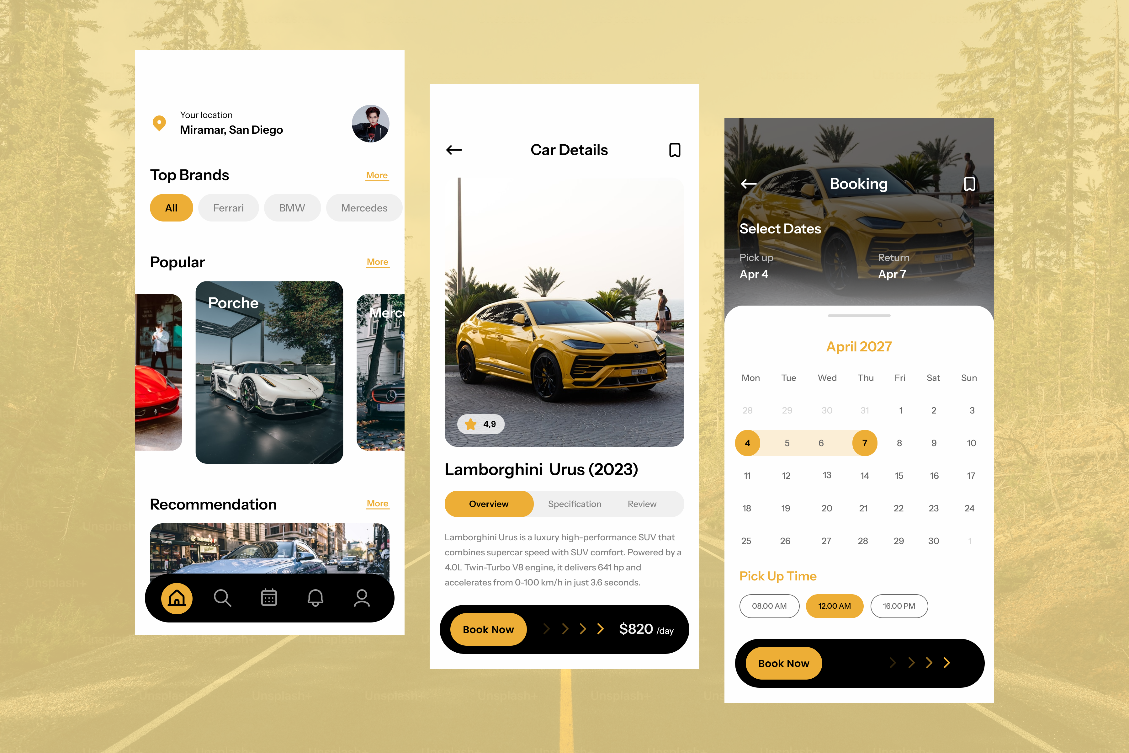 Luxuree - Car Rent App UI animation branding car rent app graphic design logo ui ui app