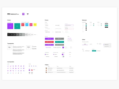 TablelistPro styleguide light app brand light style guide styleguide ui white