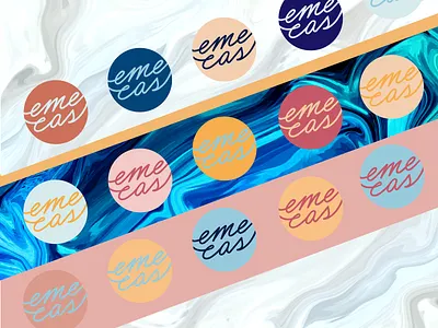 emecas process blue lettering logo personal branding typography ux vector wave