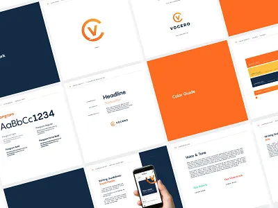 Vocero Brand Guidelines brand guidelines branding corporate identity design layout logo monogram presentation type typography