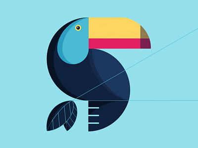 Tucana 2d 2d flat illustration bird character character illustration clean flat geometric geometric animals geometric art geometric bird illustration tucan tucan 2d tucan geometric