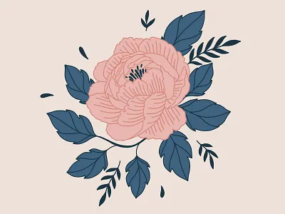 Blooming peony blooming blush boho botanical branding cute design fabric floral flower flowers illustration leaf leaves logo logos pattern peony vector wedding