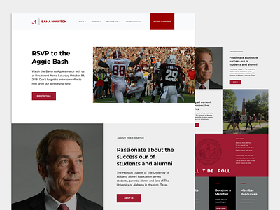 Bama Alumni Chapter Website collegiate community group design digital roll tide university of alabma web design