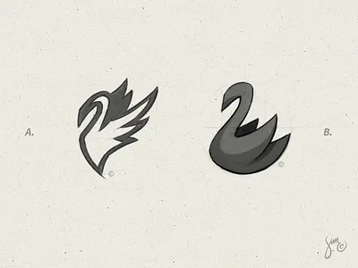 Swan | Logo Sketches a or b animal design bird logo black concept logo logo design mark nature sketches swan symbol