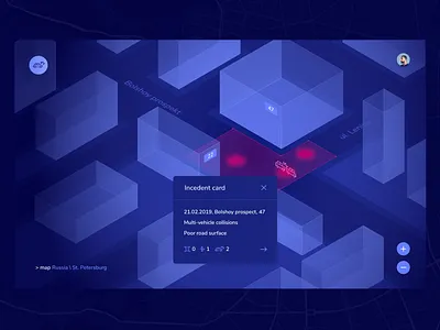 Traffic accident map / Street view app concept isometric map traffic ui ux web