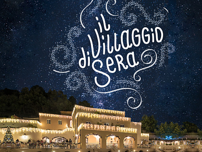 Giuele - Christmas village calligraphy christmas constellation graphics light night stars typography vector