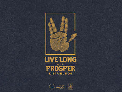 Live Long and Prosper Distribution black brand identity branding concept creative design gold graphic design illustration logo logo design modern retro simple texture type typography vector vintage visual identity