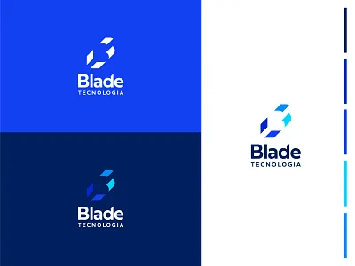 Blade Tecnologia b letter b logo blade blue gestalt it logo negative space tech ti