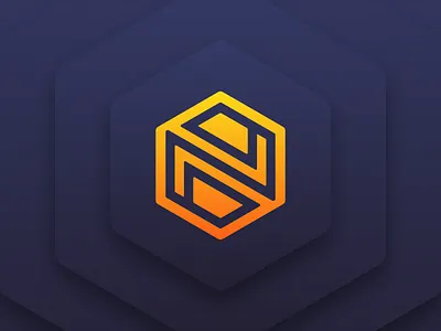 Hexagon + N Logo affinity app icon box branding design flat hexagon icon logo n logo simple vector yellow