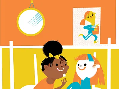 Growing Up cute family happy illustration texture