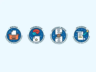 Badge Design app art badges branding cute icon icons illustration illustrator ui vector writing