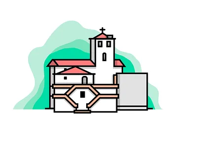 Church building church design illustrator village