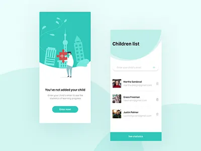 Atomic parent design education app illusstration ui