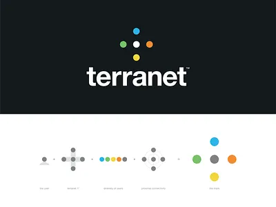 Terranet branding communication design logo multi color simple design technology
