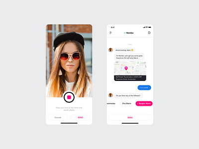 Chat and camera app blue camera chat app design ios iran minimal persian pink ui ux