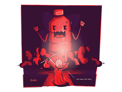 You, plastic, shall not pass! Reduce plastic. cartoon character global warming illustration jonder lord of the rings plastic problem recycle vector