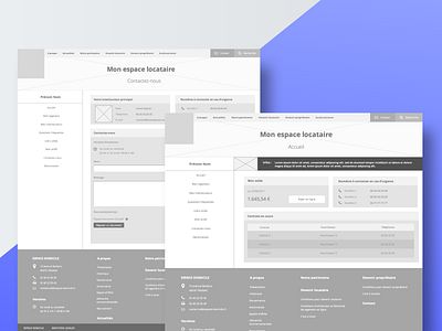 Espace Domicile - Wireframes Part 2 concept connect design digital flat graphic design interface minimal pattern sketch ui ux vector web web design webdesign website wireframe wireframes wireframing