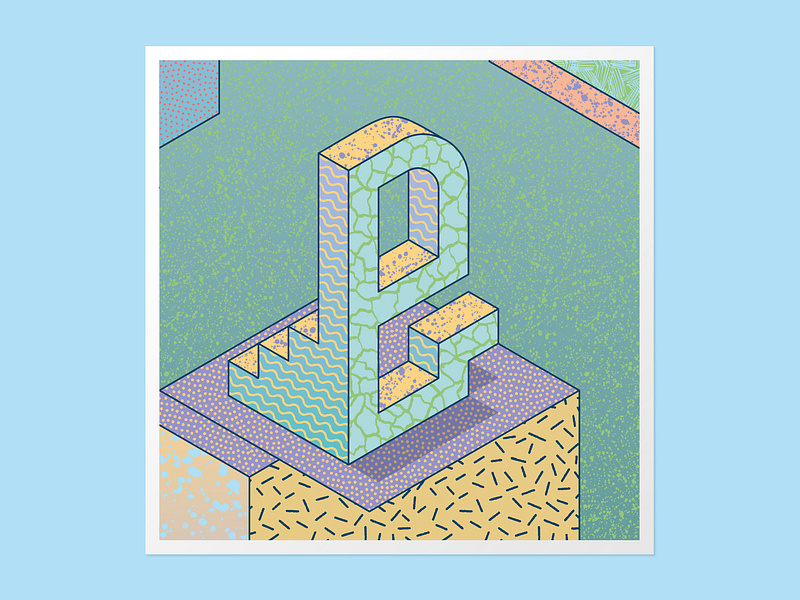 Isometric E 36 days of type 36days e 36daysoftype 3dlettering adobe illustrator customtype design graphic design illustration lettering type daily typography vector