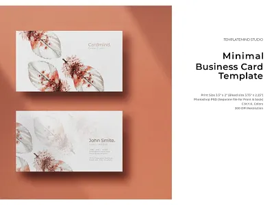 Feather Business Card - Vol.1 babypink branding business business card business card template business card templates businesscards card template cards corporate design elegant icon illustration indesign logo minimal print template white