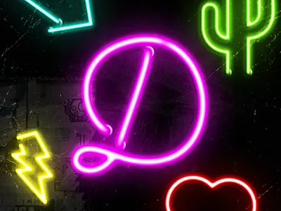 36 days of type D 36days 36daysoftype challenge daily letter neon