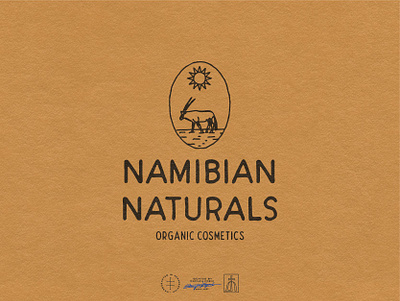Namibian Naturals africa animal brand identity branding clean cosmetics feminine graphic design illustrator logo logo design minimal orange organic simple sun tan vector vegan vintage