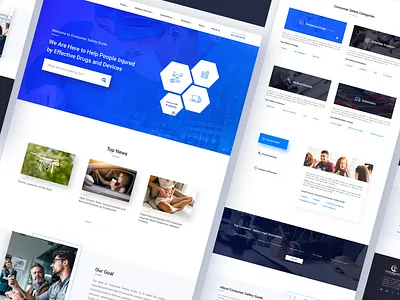 Consumer Safety Guide Website complete page clean concept creative design flat health homepage inspiration medical minimal modern responsive ui ui ux ui deisgn ux web web design website wordpress
