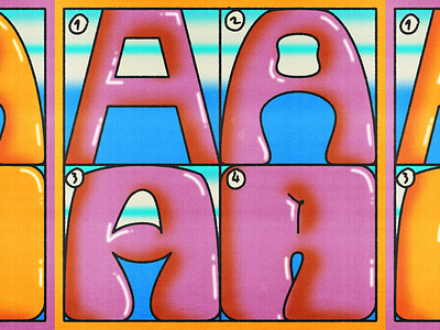 A fat illustration lettering pink type typography variable fonts yellow