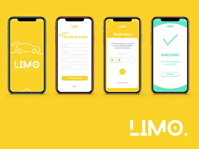 Limo carpooling app Mockup app concept branding carpooling design graphic interface iphone mock up signup ui ux ui