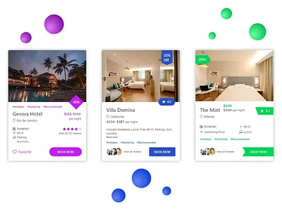 Hotel Cards cards hotels ui