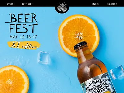 Beer Fest Landing page beer beer fest beer festival black blue design fest web design