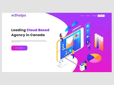 Cloud agency header illustrations cloud agency design flat header illustrations illustration illustration agency typography web design website design