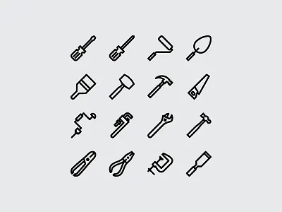Workshop Tools Icon (Outline) icon icondesign icondesigner iconset